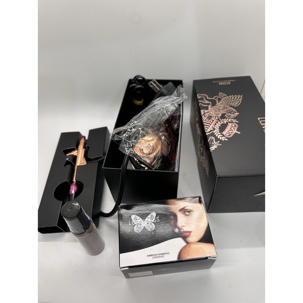 LUMINESS Air Icon Airbrush Makeup System Kit Rose Gold w 9 Foundations Extras